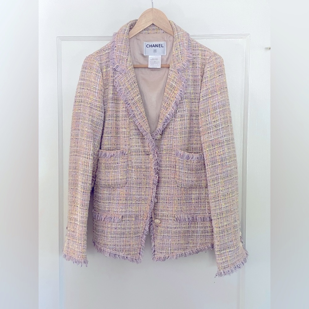 PURRFect CHANEL Women's Tweed Blazer - Lavender and Lemon